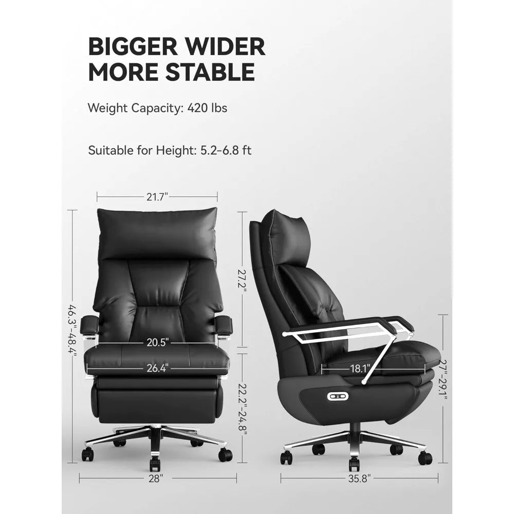 Dual Motor Executive Office Chair with Foot Rest and Recline - Antland Marketplace