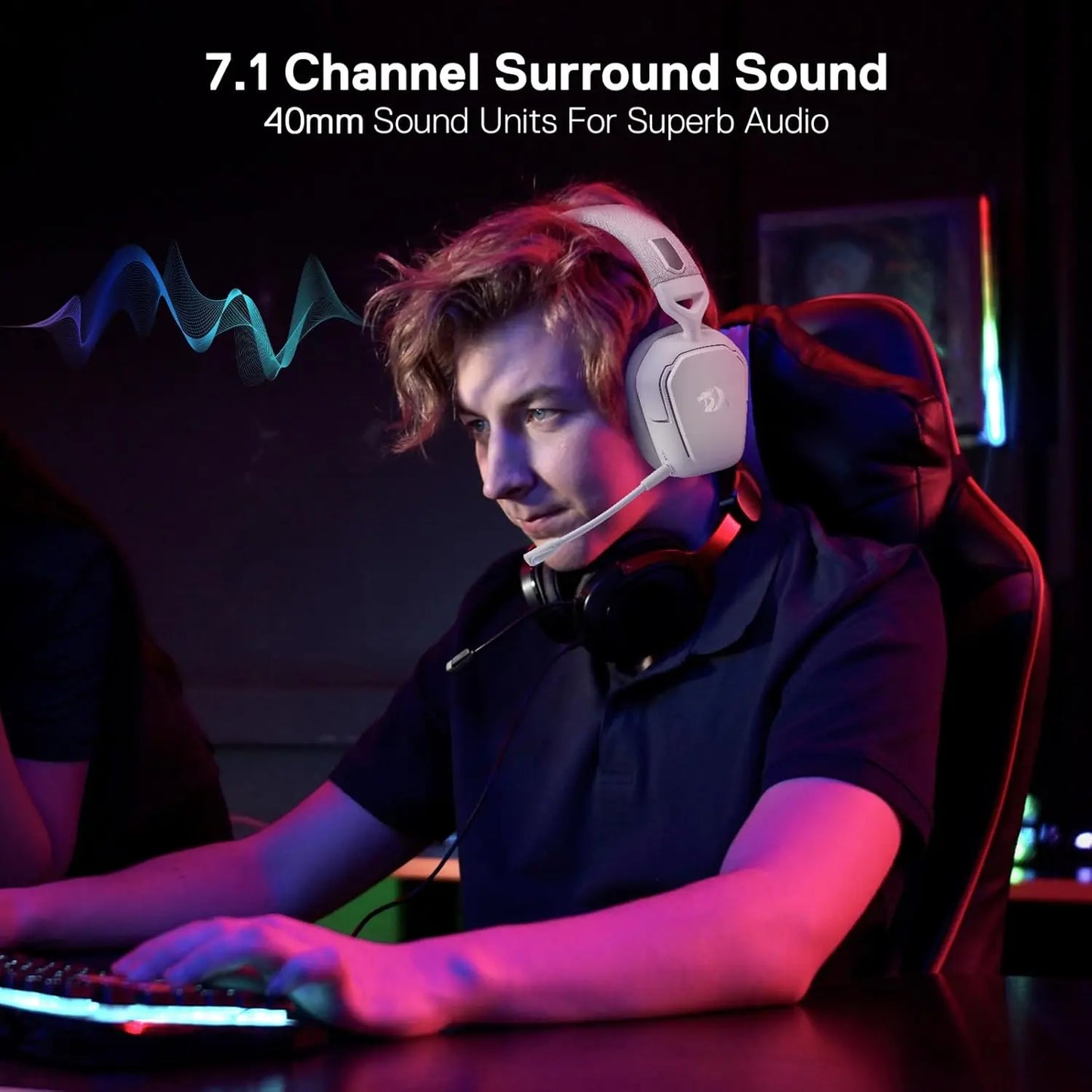 Redragon H868 Wireless RGB 7.1 Surround Sound Gaming Headset