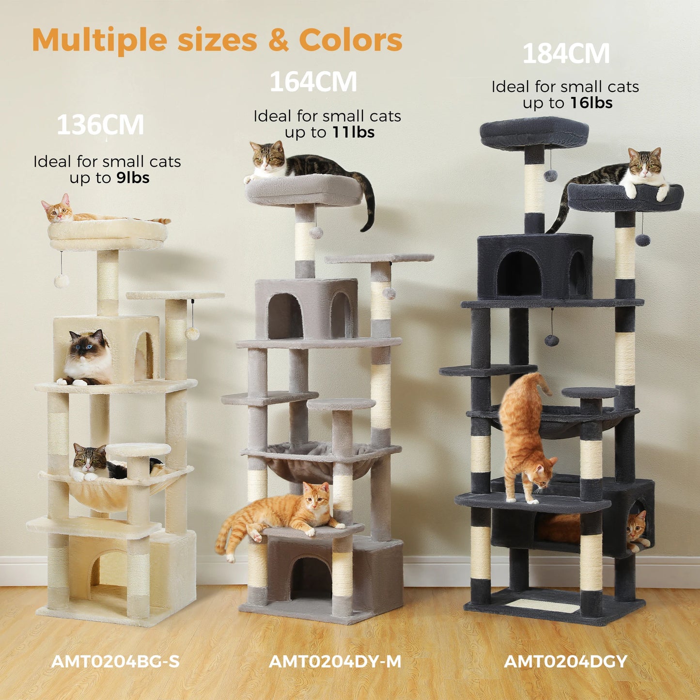 Large Cat Tree And Tower For Indoor Cats With Sisal Posts