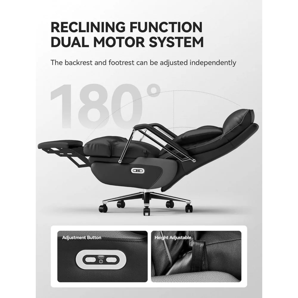 Dual Motor Executive Office Chair with Foot Rest and Recline - Antland Marketplace