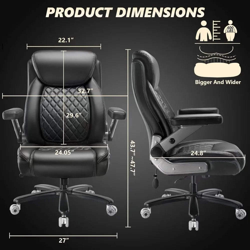 Large Heavy Duty Big and Tall Office Chair with 5D Arms - Antland Marketplace