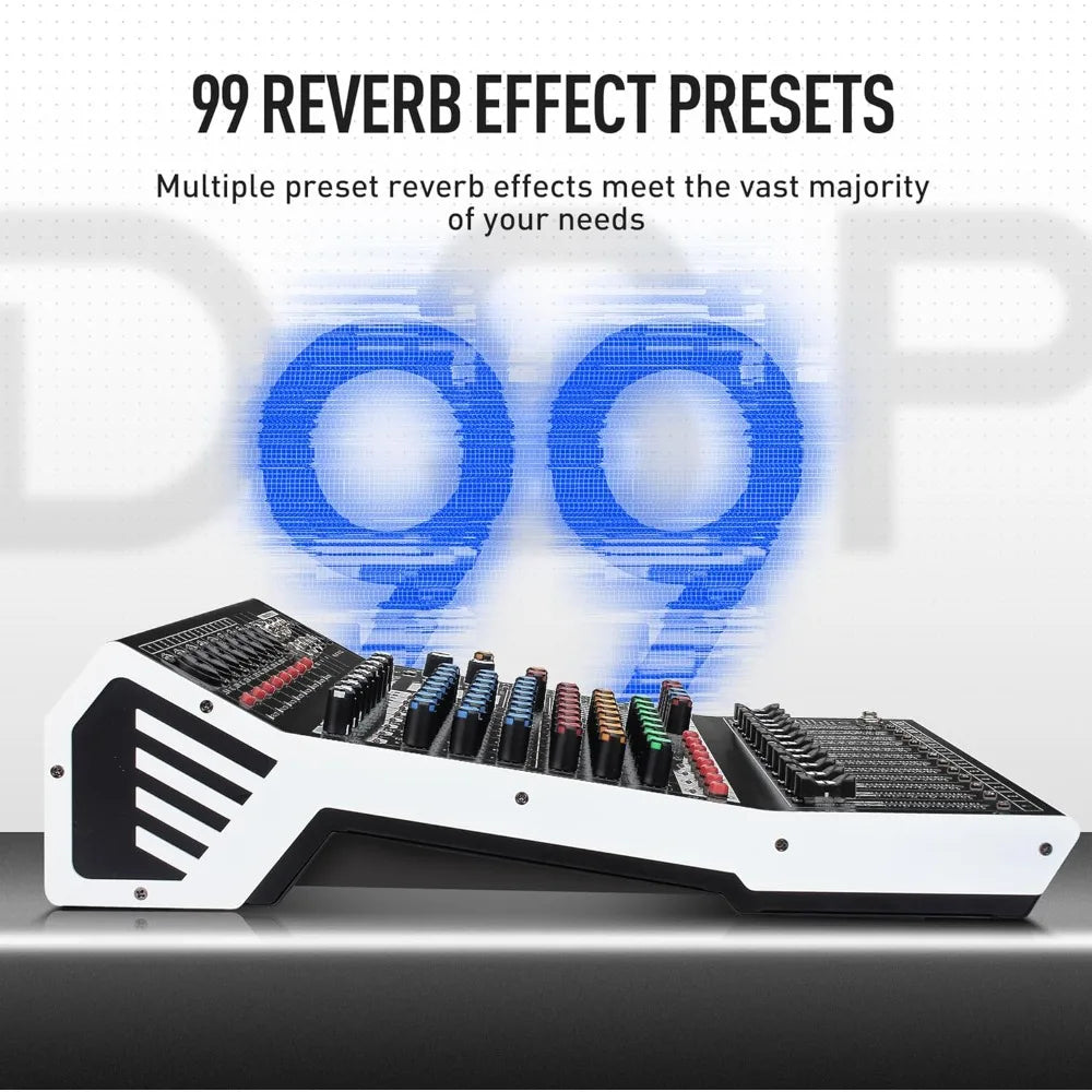12 Channel Bluetooth Studio Audio Mixer with USB MP3