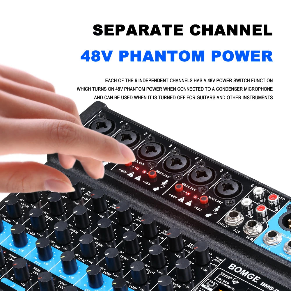 TAVOSOP 8 Channel Audio Mixer with Bluetooth and USB Recording