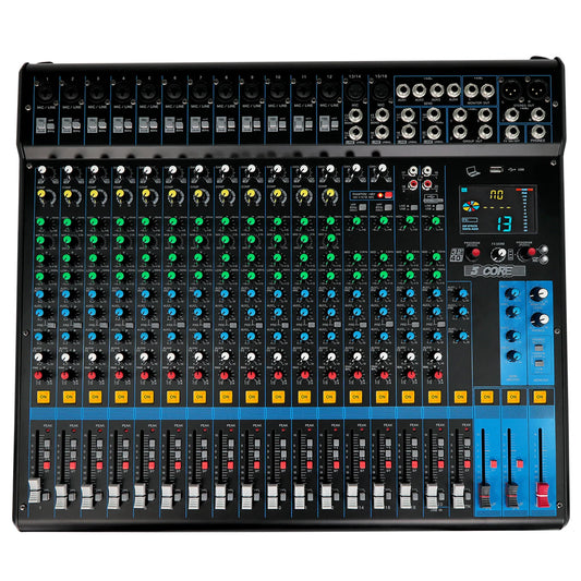 5 Core 20 Channel DJ Audio Mixer with USB Bluetooth Effects