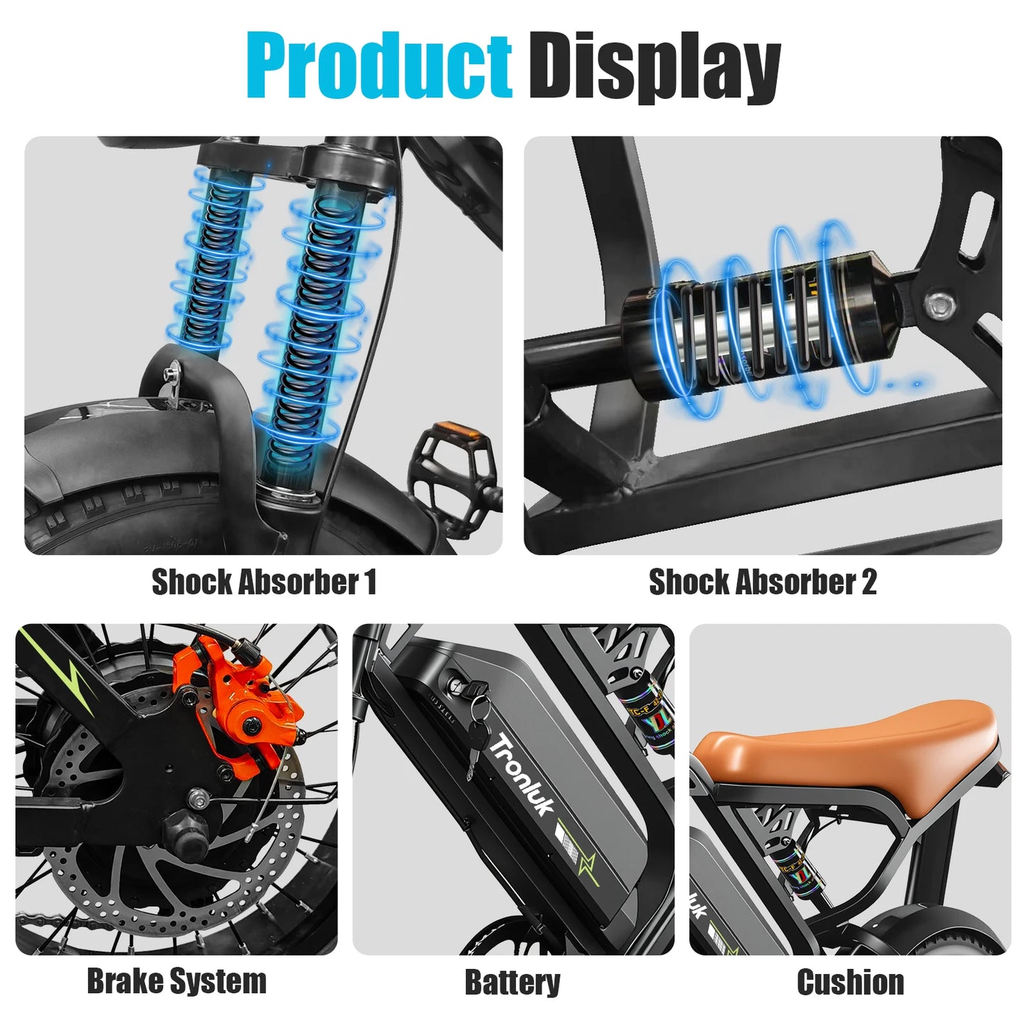 1000W Peak Fat Tire Electric Bike for Adults 32 MPH UL 2849 MTB