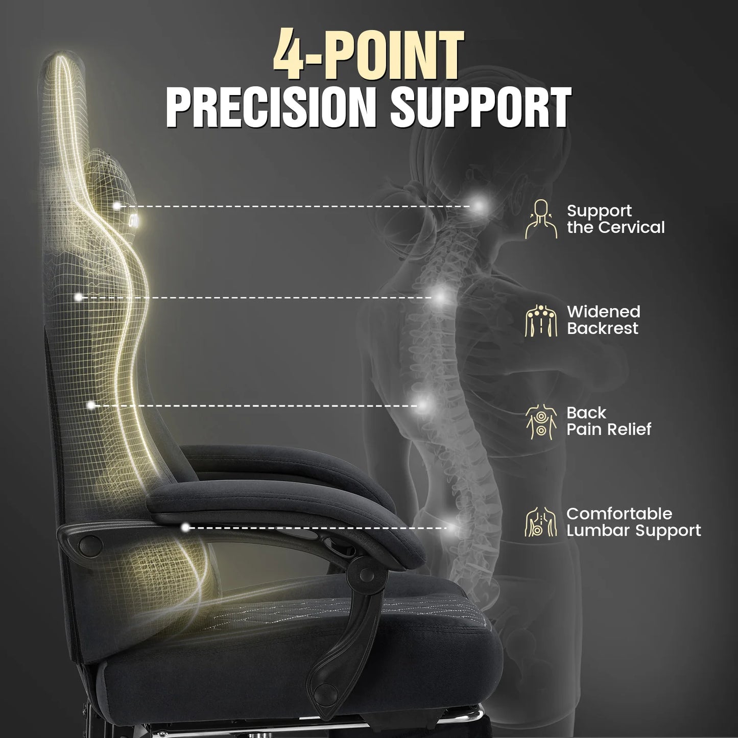 Ergonomic GTPLAYER Gaming Chair with Pocket Spring Cushion - Antland Marketplace