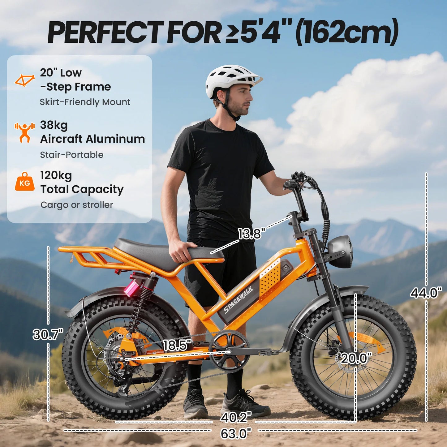 EILLEO M7 Teens Electric Bike 20 Inch 750W Peak Motor 48V Removable Battery