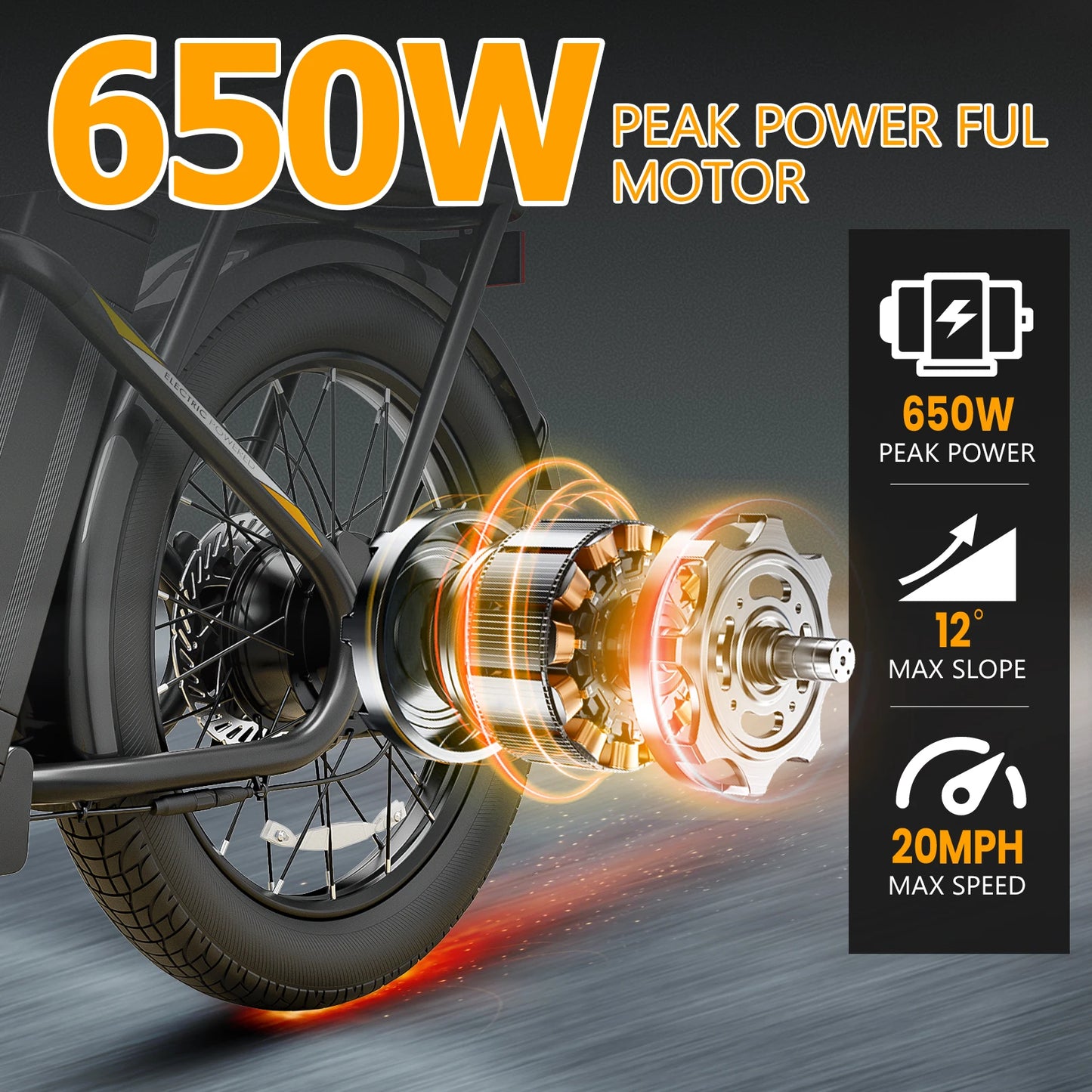 CAROMA Peak 819W Electric Scooter With Seat And Basket 20 MPH Fat Tires