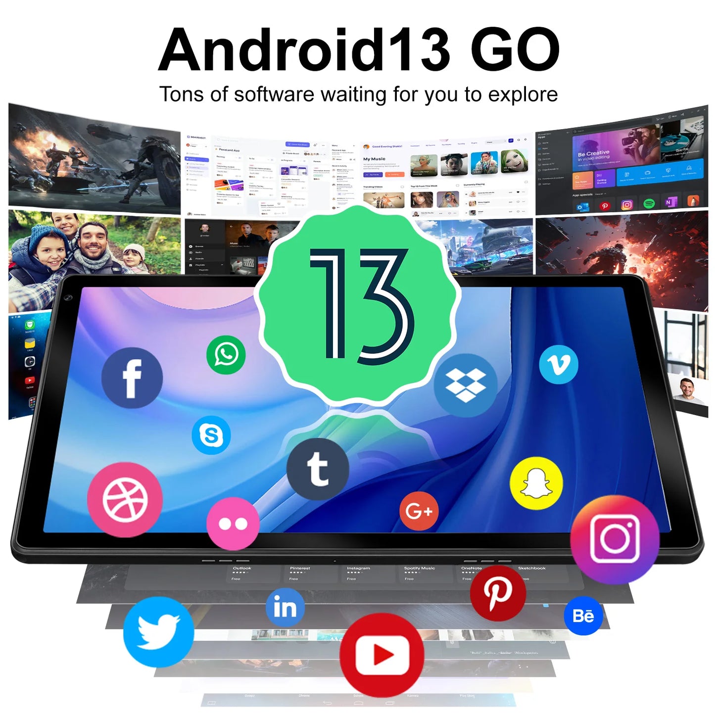 OC101 10.1 Inch Octa-Core Android 13 Tablet with 8GB RAM