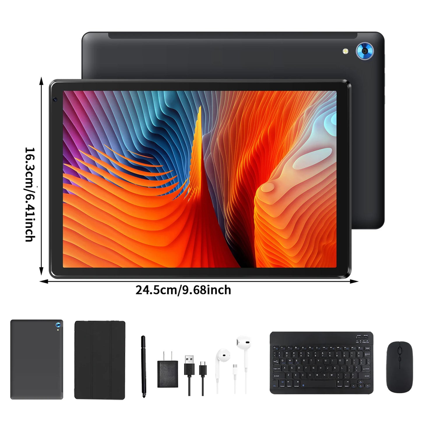 Humyig C108 10.1 Inch Android 14 Tablet with Accessories