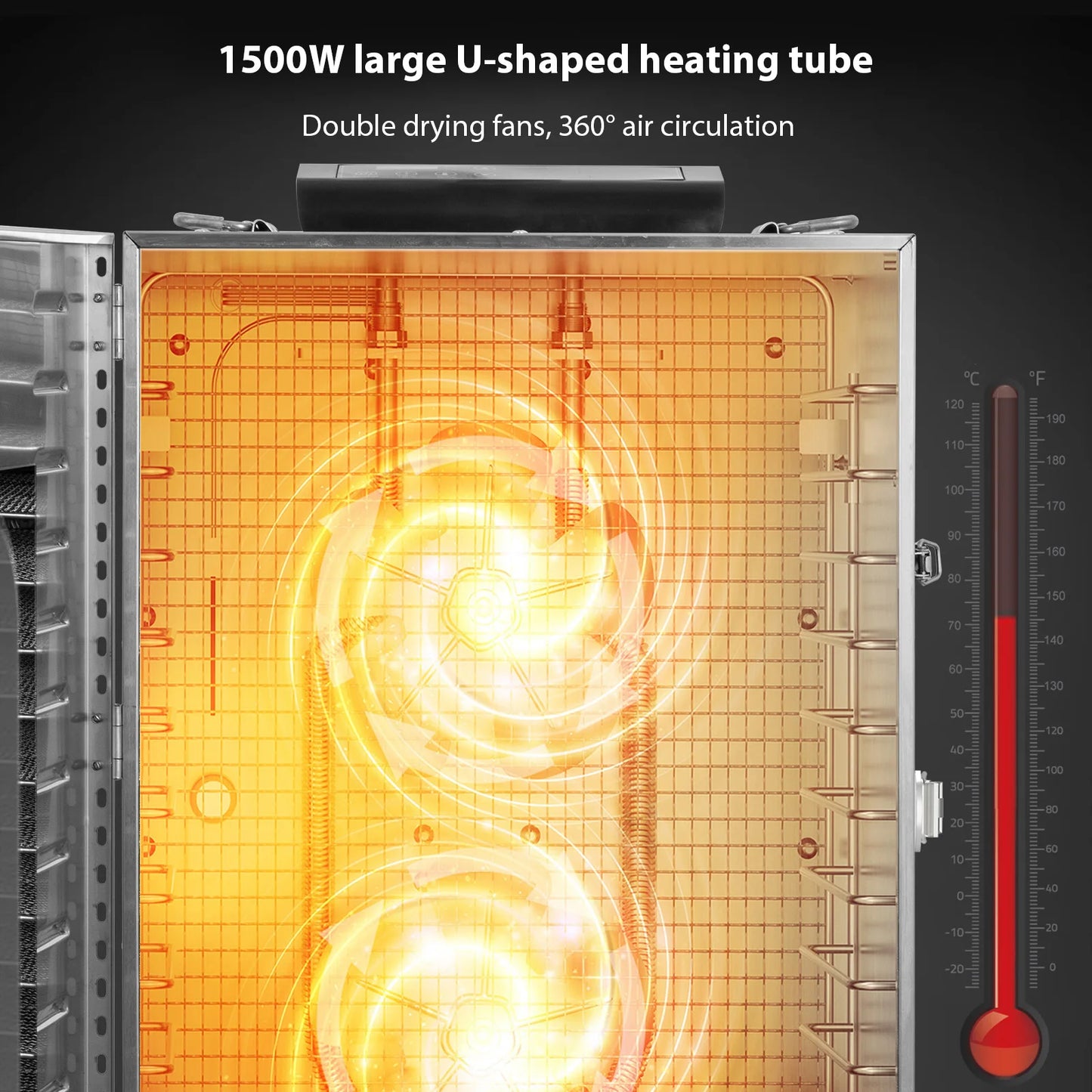 Commercial Stainless Steel Food Dehydrator 20 Tray 110V