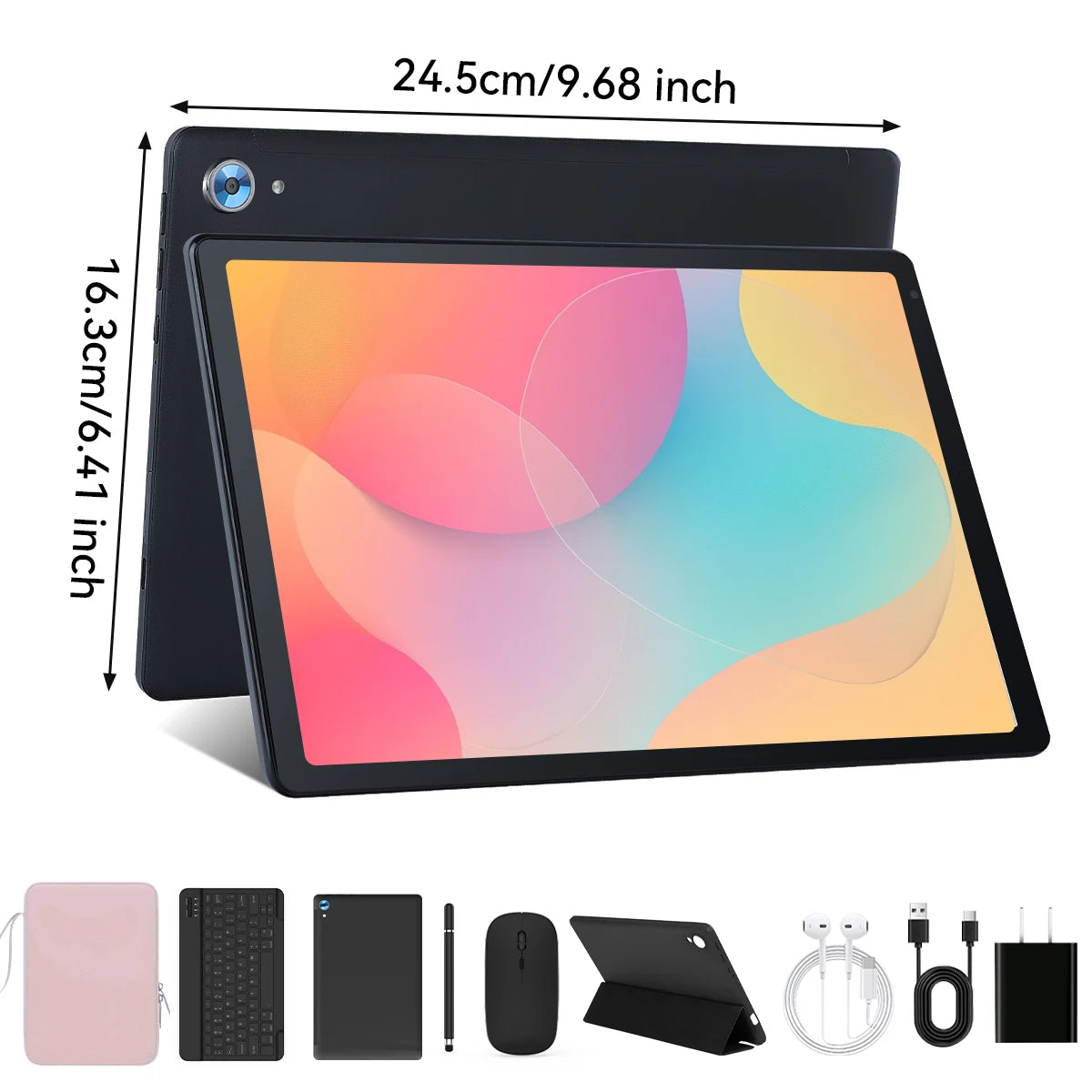 Humyig C108 10.1 Inch Android 14 Tablet with Accessories