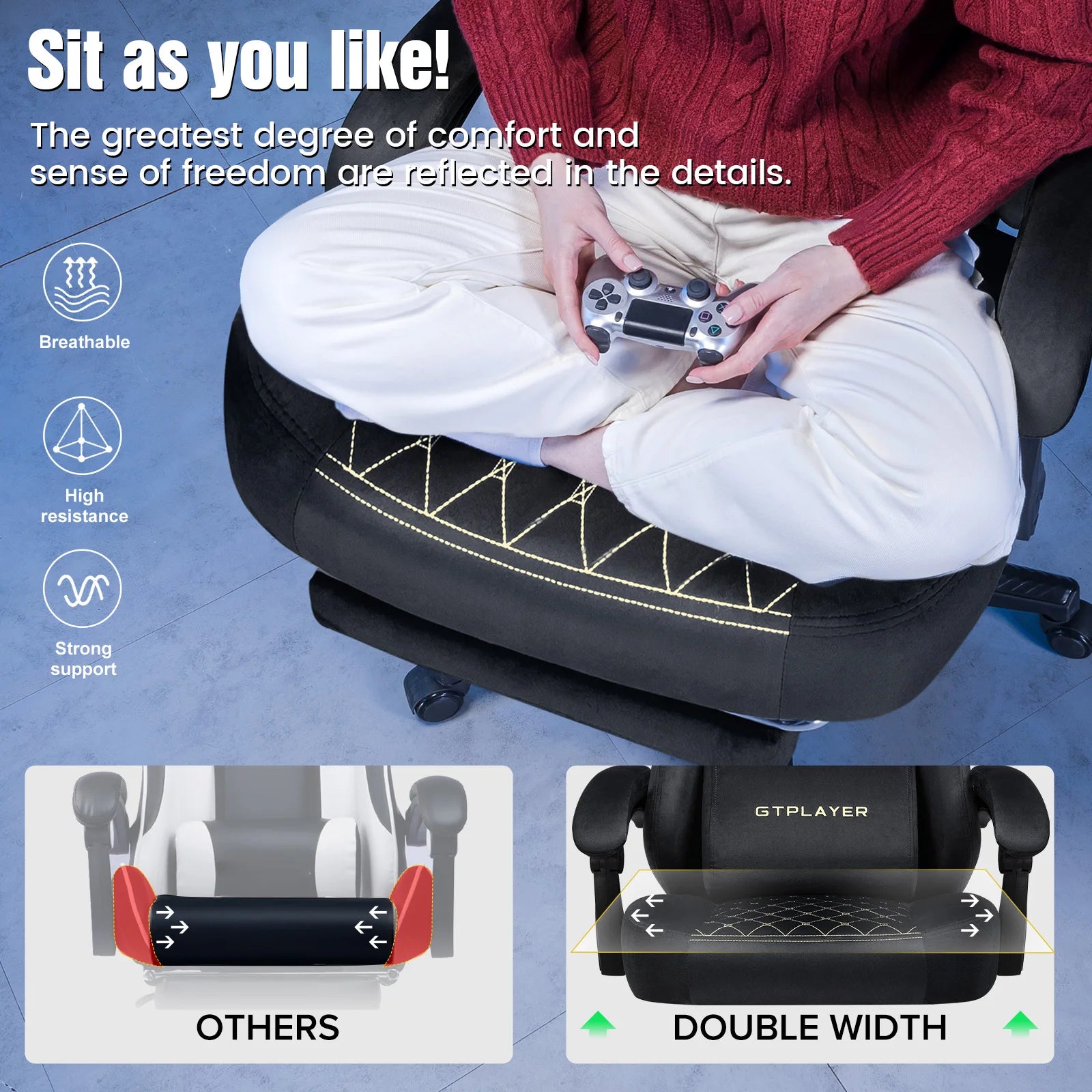 Ergonomic GTPLAYER Gaming Chair with Pocket Spring Cushion - Antland Marketplace