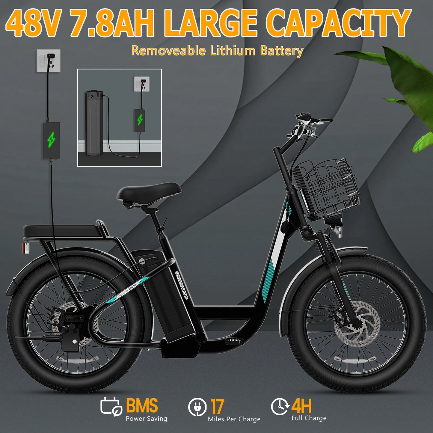 CAROMA Peak 819W Electric Scooter With Seat And Basket 20 MPH Fat Tires