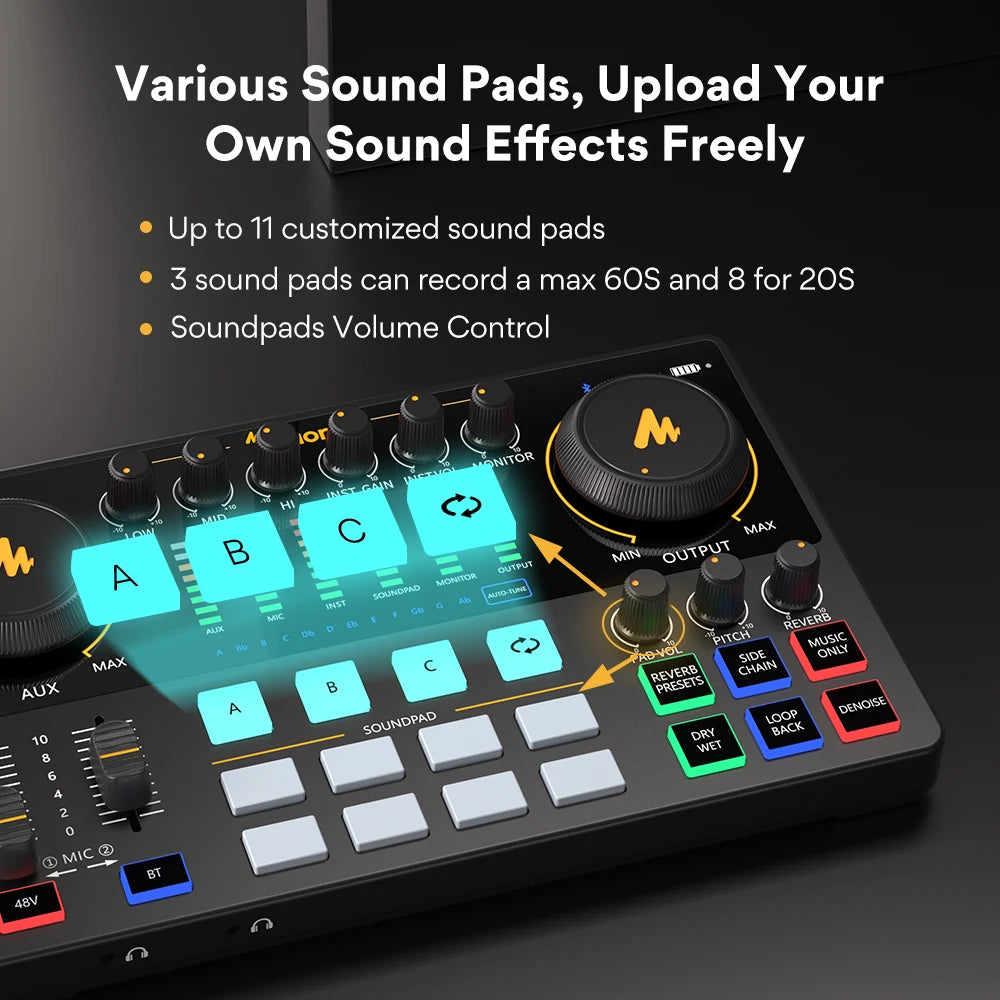 Maono AME2 Portable Audio Interface Mixer for Streaming