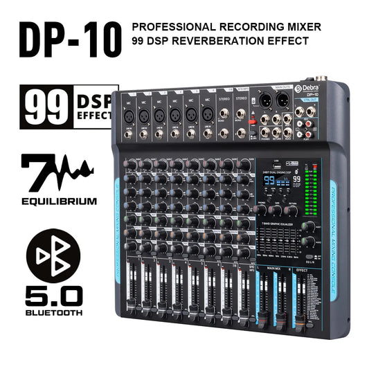 IKGE DP-10 Audio Mixer 10 Channel Bluetooth DJ Controller