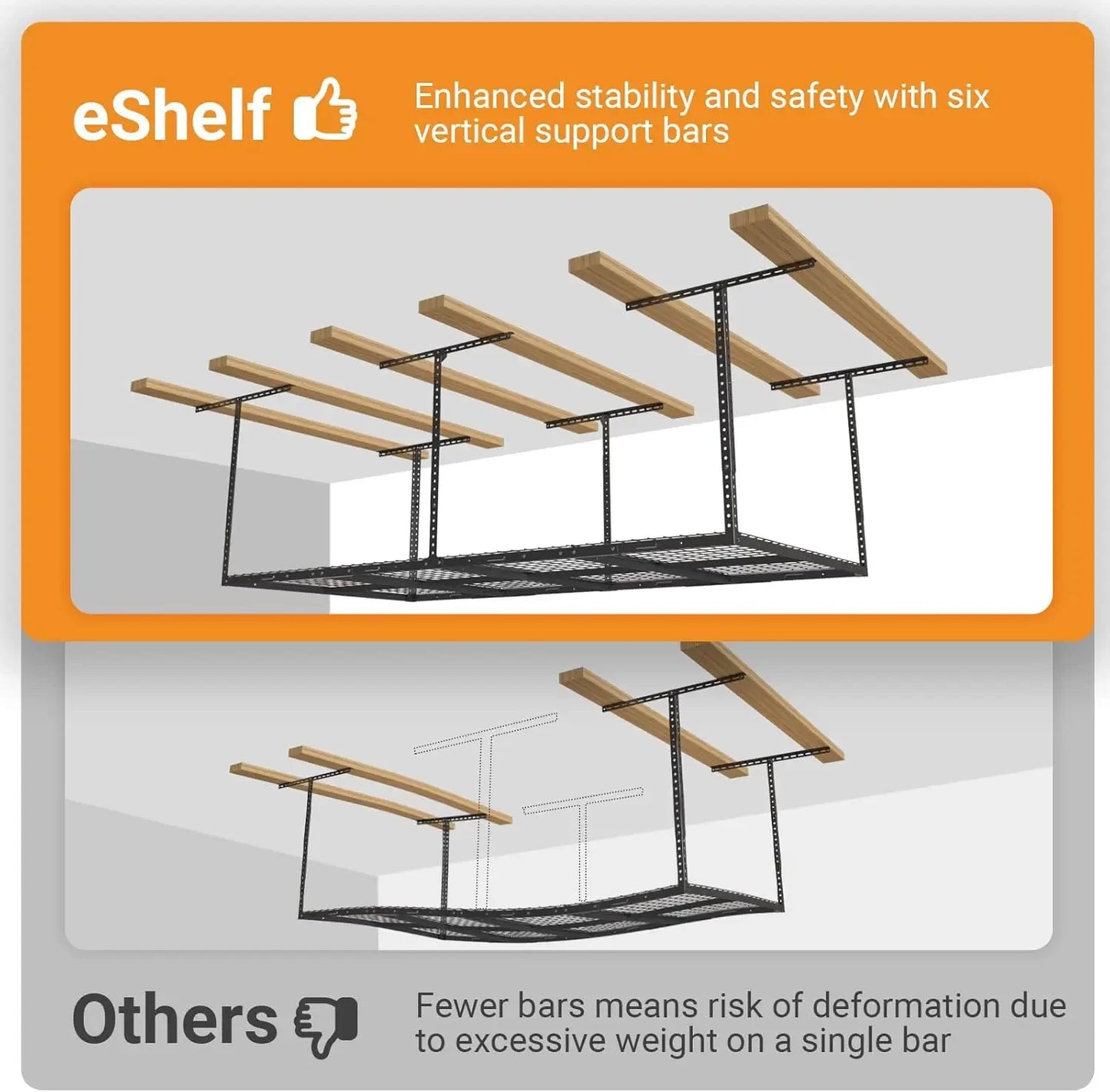 Heavy Duty Overhead Garage Storage Rack 4x8 Metal Ceiling
