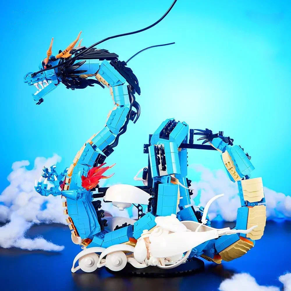 Creative Anime Nautical King Blue Kaido Dragon Building Blocks DK5011 Divine Dragon Form Brick Toys