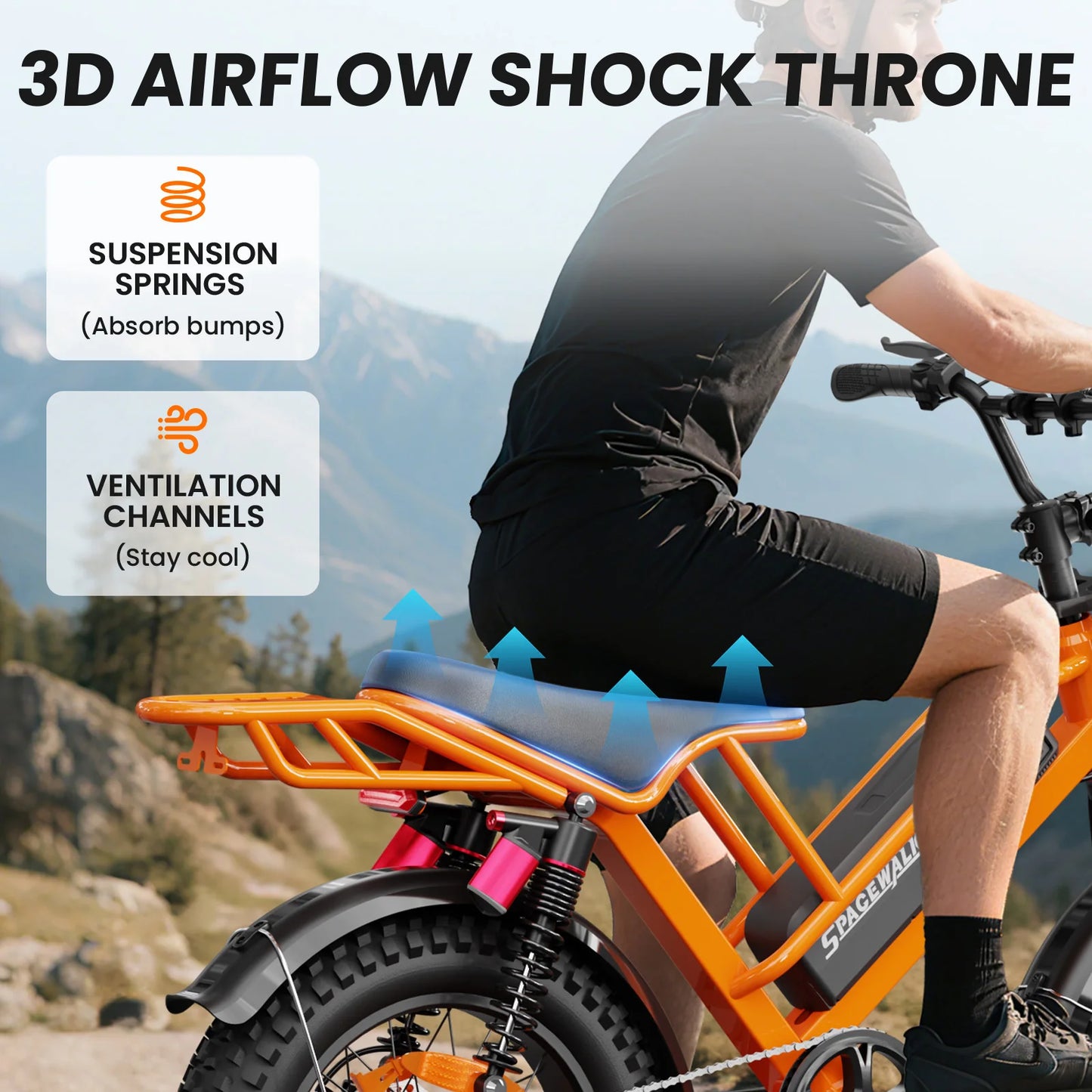 Spacewalk 750W Electric Dirt Bike for Adults All Terrain Fat Tire 7 Speed