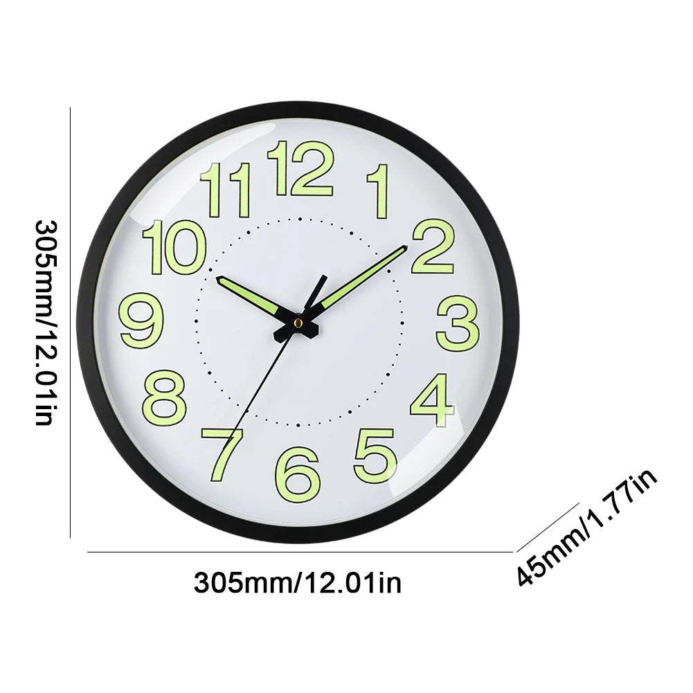 Glow In The Dark 12 Inch Silent Quartz Wall Clock - Antland Marketplace