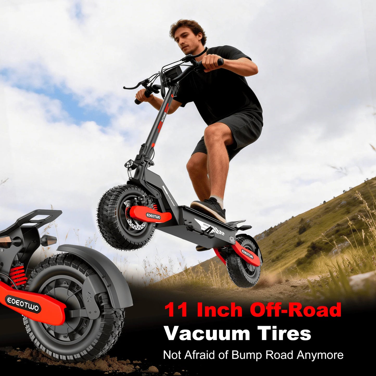 EOEOTWO GT06 Electric Scooter 1200W Dual Suspension Up To 30 MPH