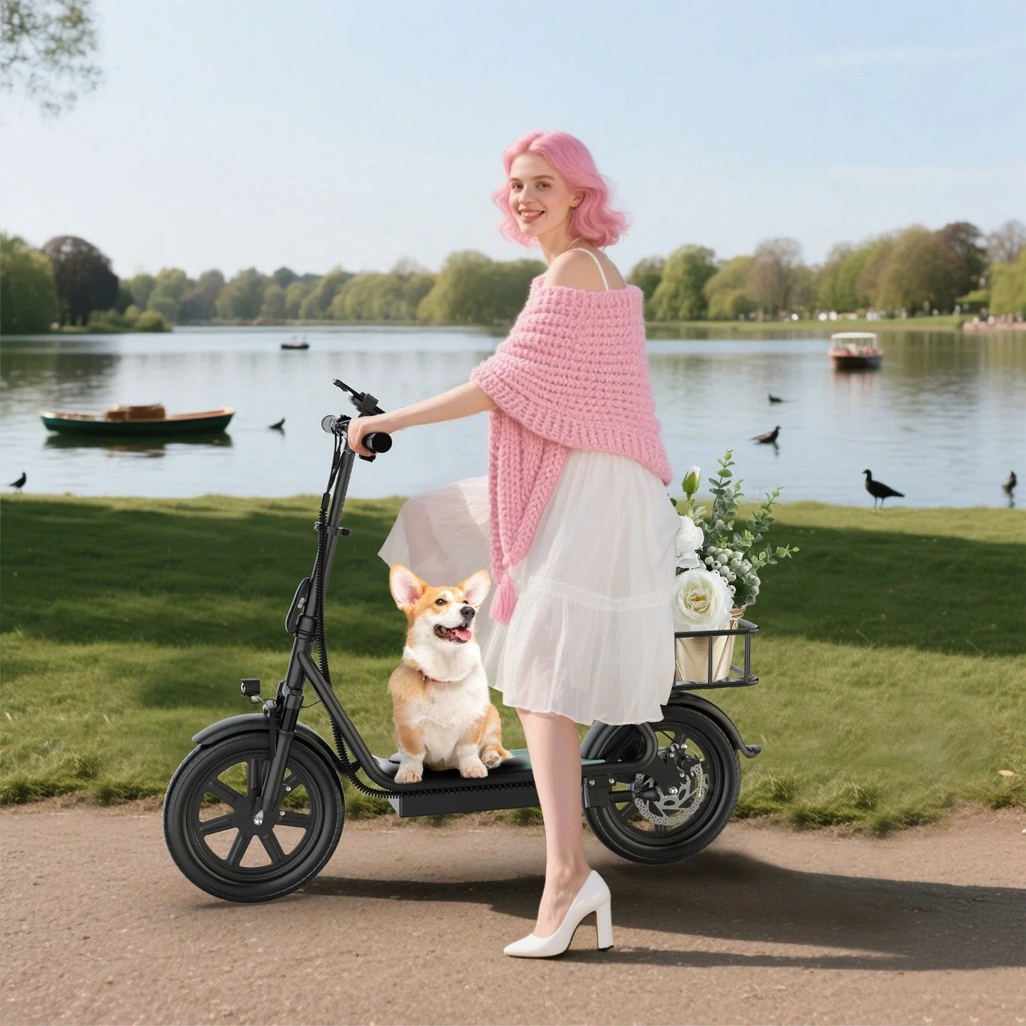 AOVOPRO ESBS 500W Foldable Electric Bike 14 Inch 10.4Ah