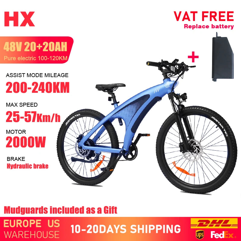 HX Q5 2000W Electric Mountain Bike 27.5 Off Road E Bike