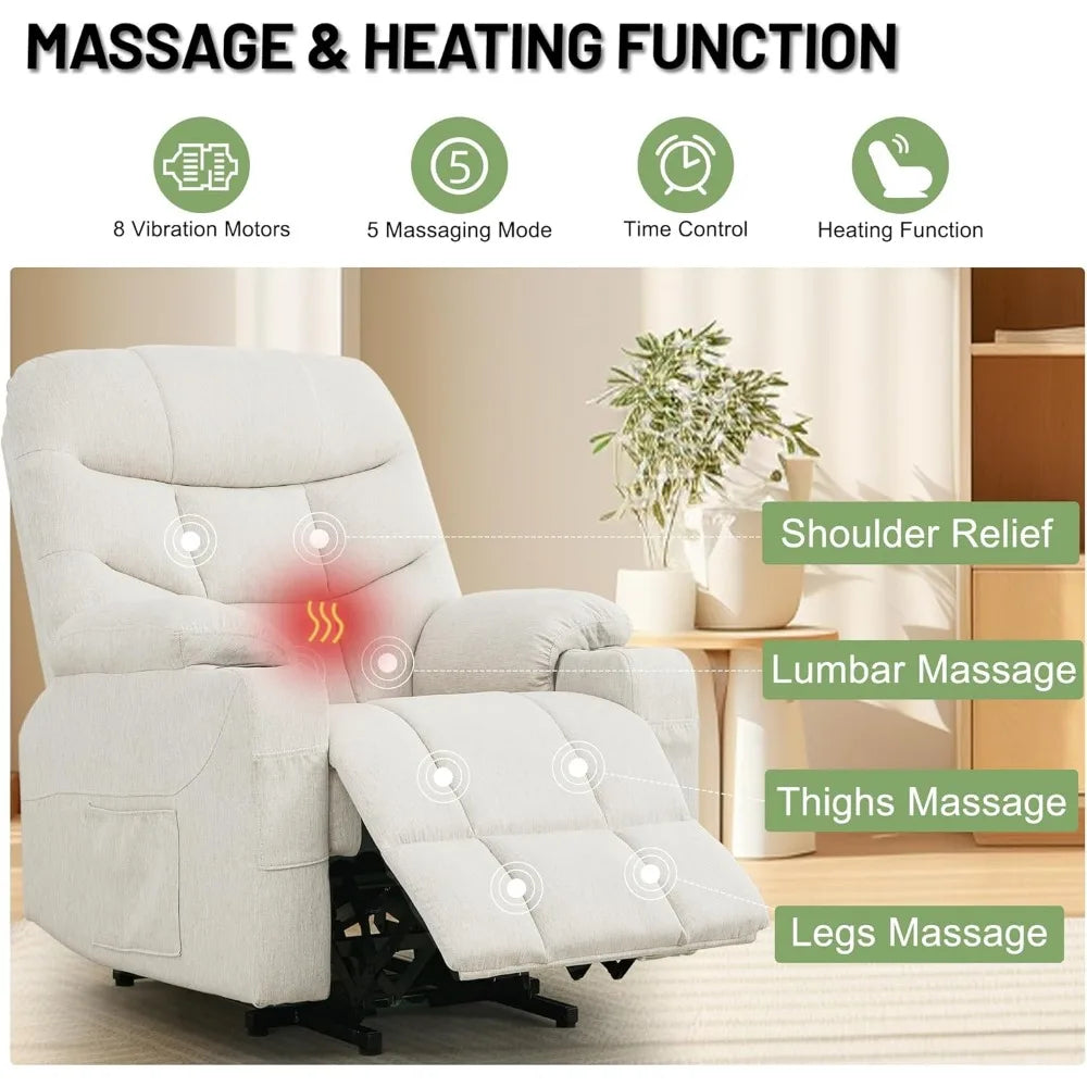 Power Recliner Chair with Massage and Heating for Comfort - Antland Marketplace
