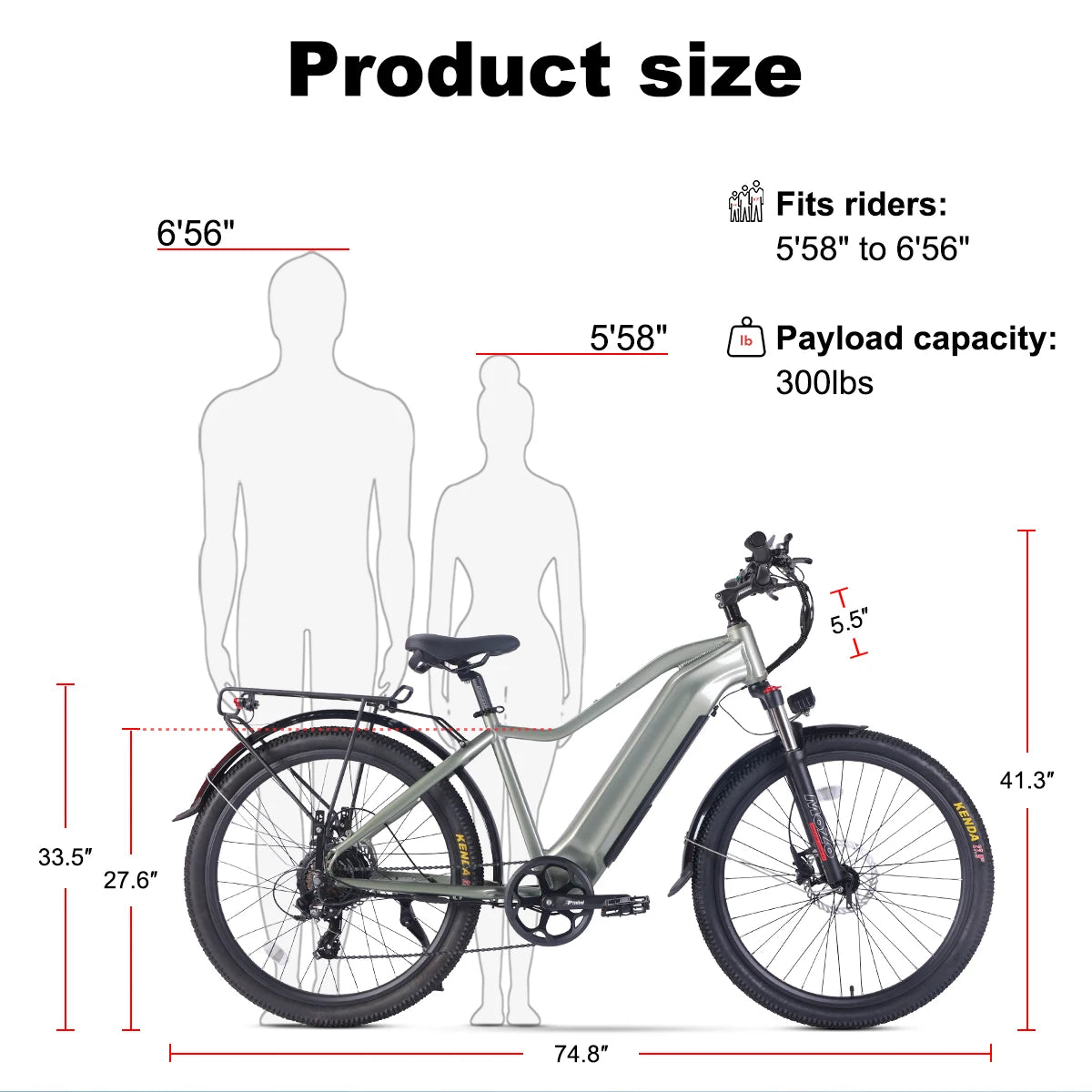 Alwaybike 27 Point 5 Inch Electric Mountain Bike With Hidden Battery 1400W