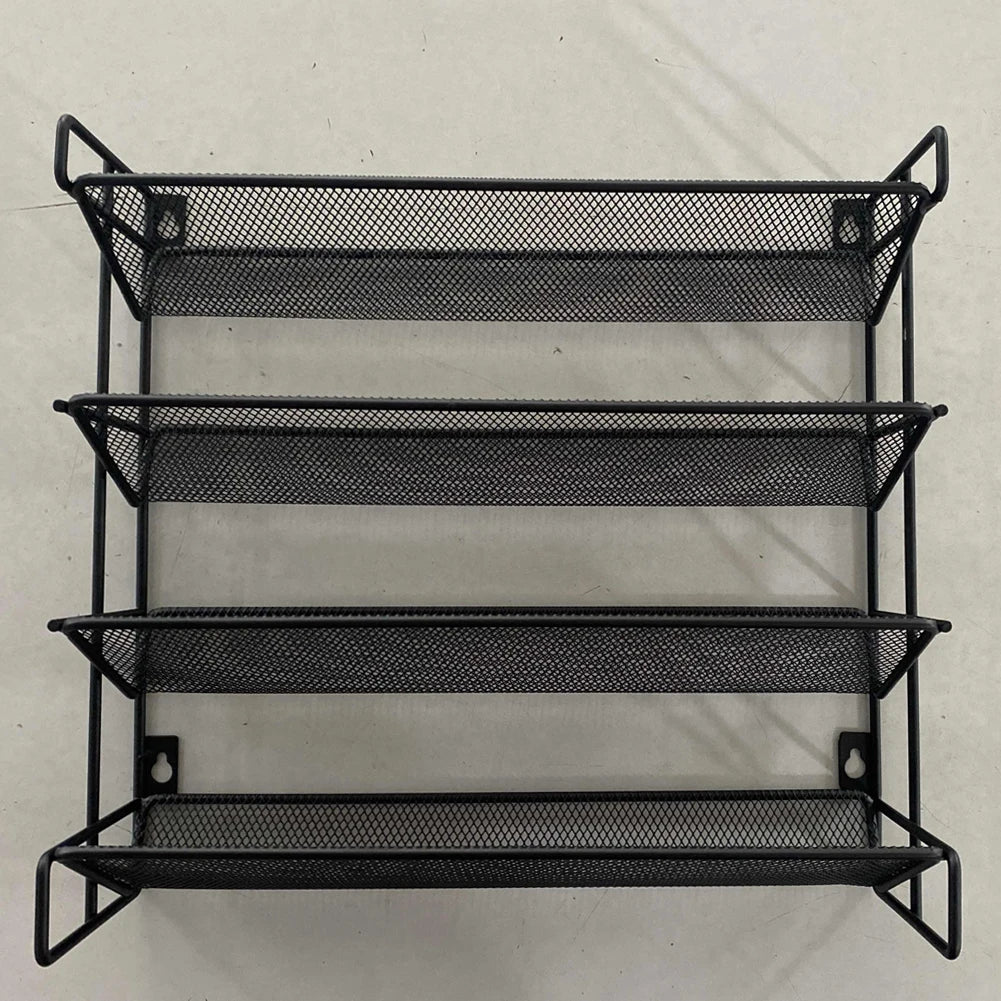4 Tier Spice Jar Organizer Space Saving Metal Kitchen Rack
