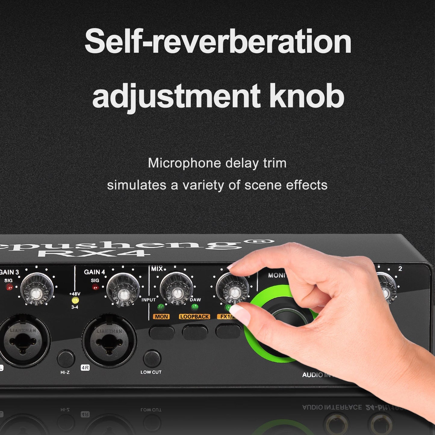 Professional 4 In 2 Out Audio Interface Sound Card