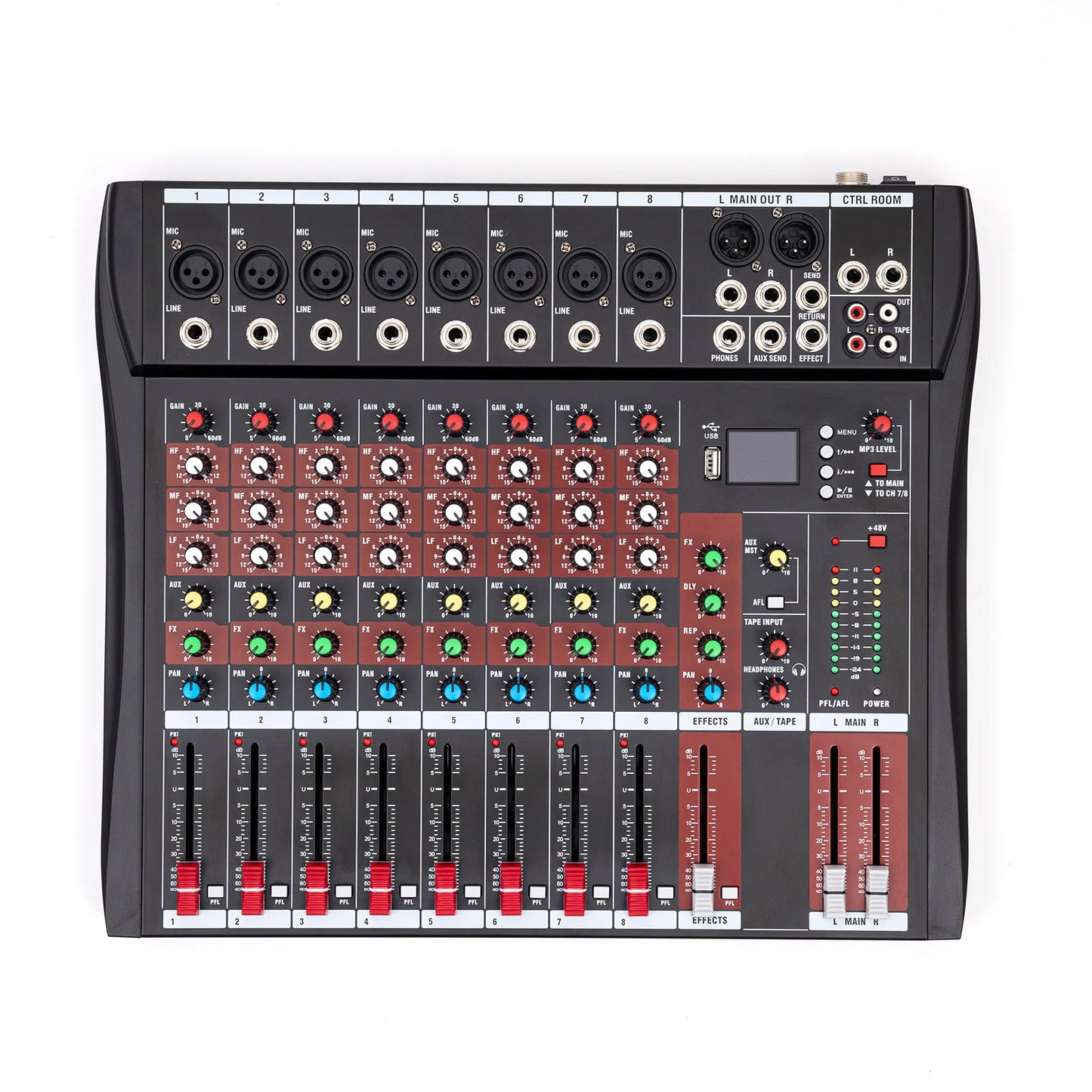 8 Channel Bluetooth Mixing Console with MP3 Recorder