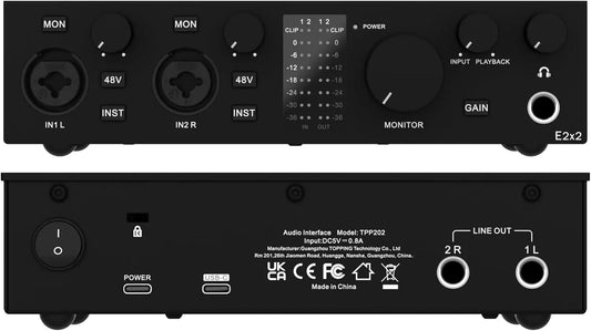 E2X2 USB Audio Interface High Performance Mixer and Recorder