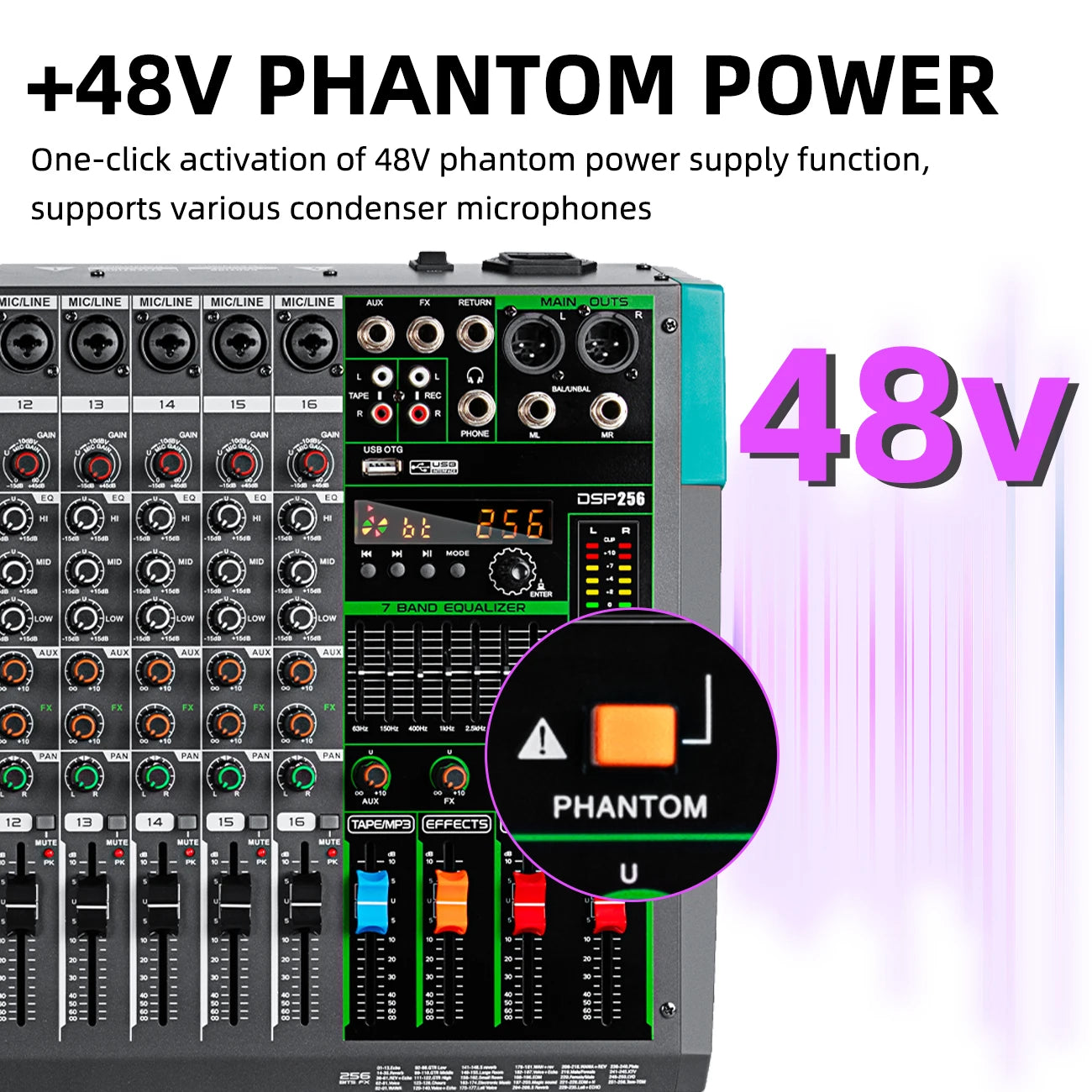 16 Channels DJ Mixer with 256 DSP Effects and USB Connectivity