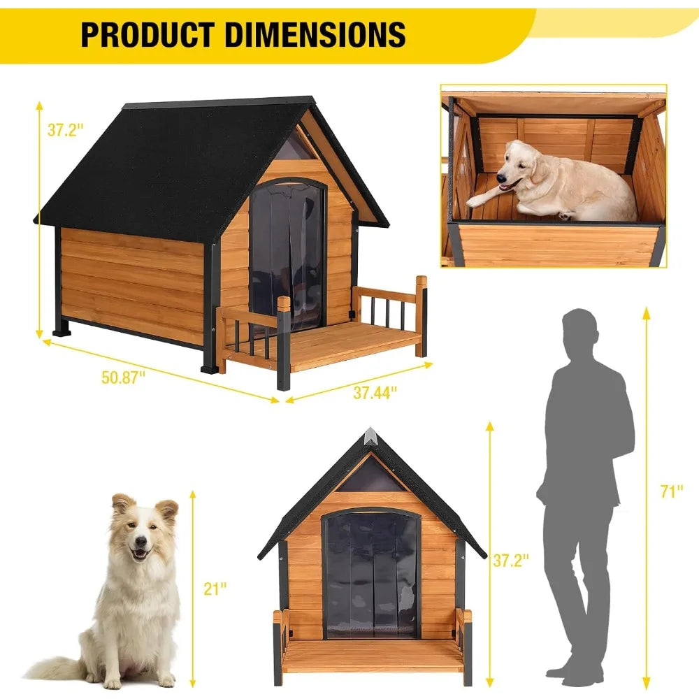 Insulated Outdoor Dog House Weatherproof Large Puppy Shelter - Antland Marketplace