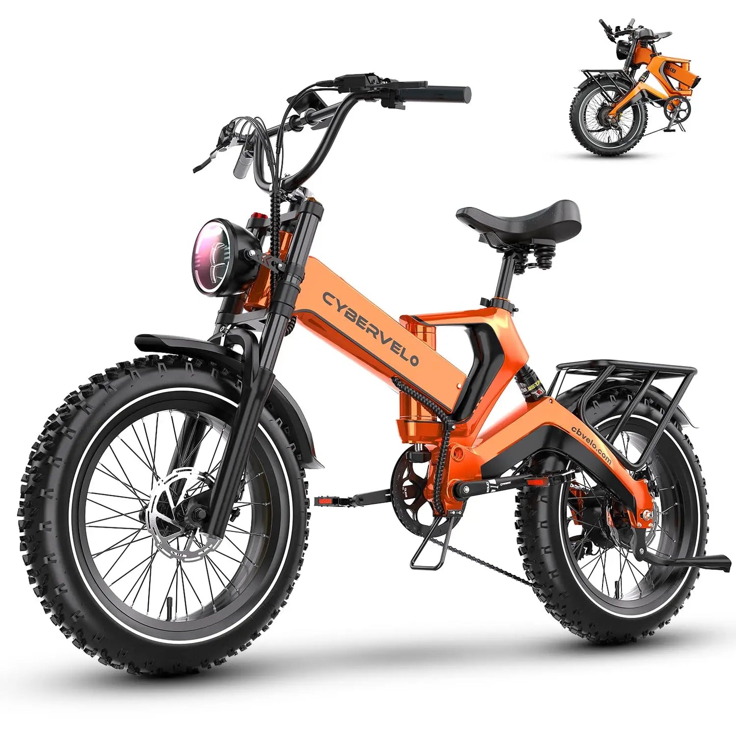 Cybervelo Folding Fat Tire Electric Bike EK6 2000W Peak