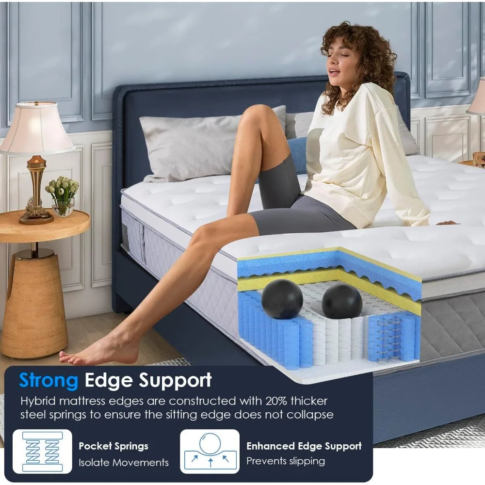 12 Inch Hybrid Full Mattress for Comfort and Support - Antland Marketplace