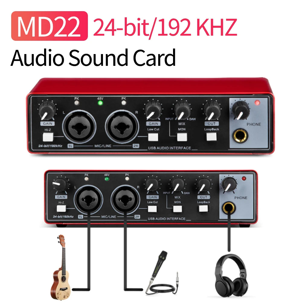 MD22 USB Audio Interface with 48V Phantom Power