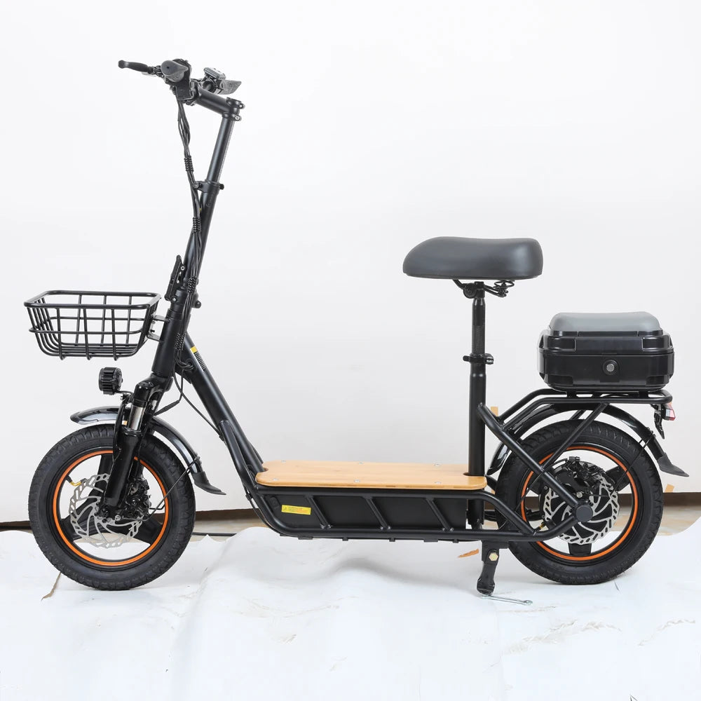 600W Electric Scooter With Seat For Adults 120Kg Load 35 Kmh Front Suspension