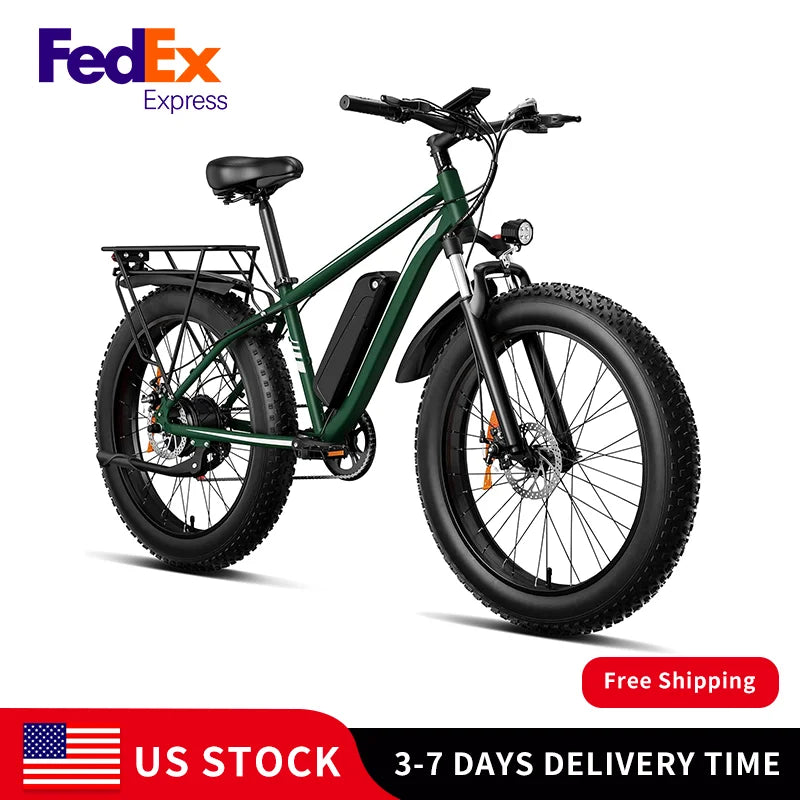 High Power 1000W Fat Tire Electric Bike With 48V Battery