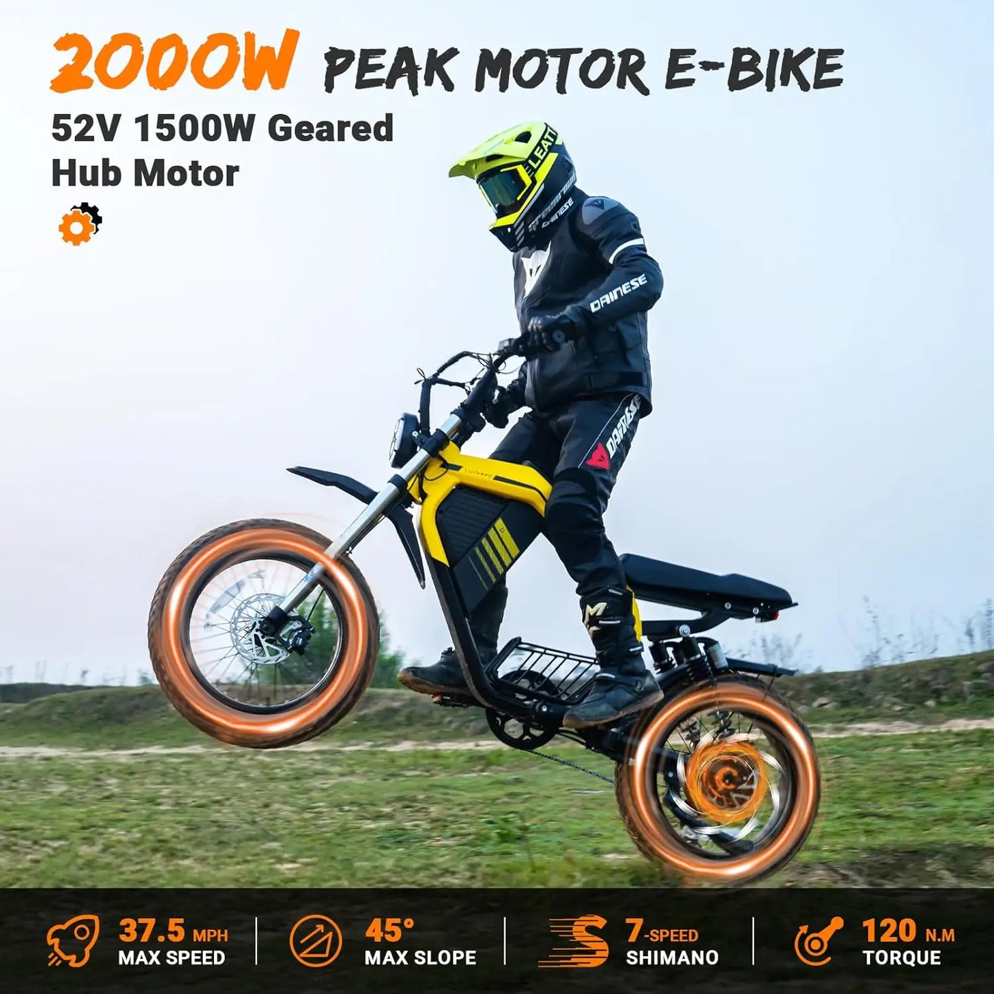 Luckeep M5 Max 2000W Electric Fat Tire Bike 52V Battery