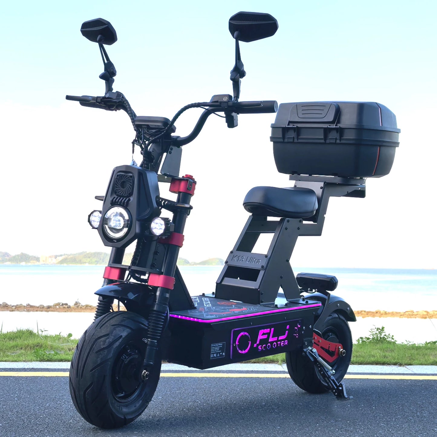 K13 Ultra 12000W Dual Motor Fat Wheel Electric Scooter 72V 100Ah Battery