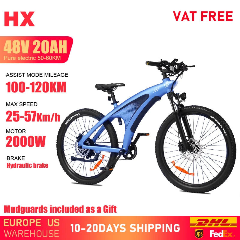 HX Q5 2000W Electric Mountain Bike 27.5 Off Road E Bike