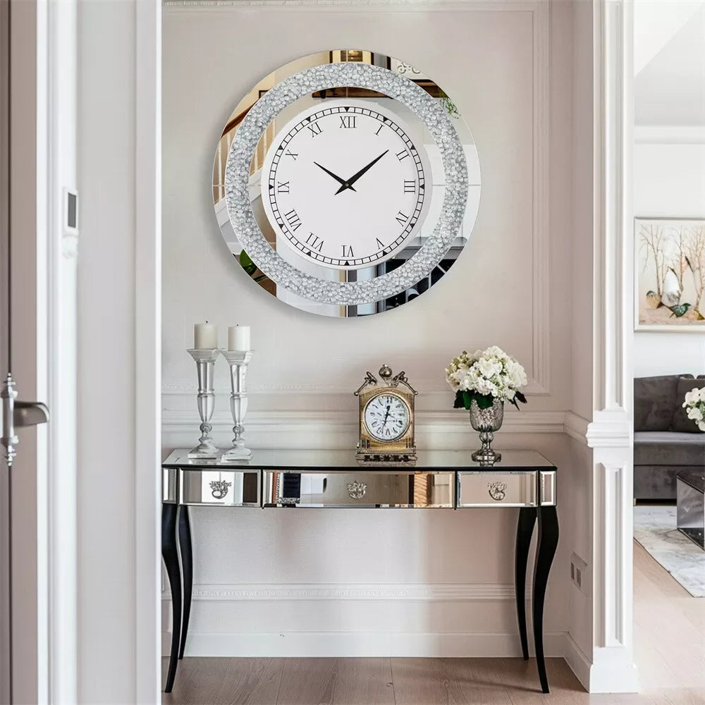 Luvodi 32 Inch Modern 3D Wall Clock with Diamond Crystals - Antland Marketplace