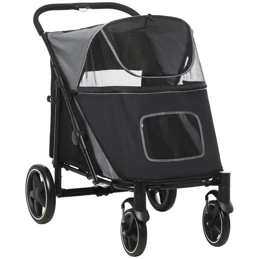 Dog Stroller For Large Medium And Small Dogs Up To 66 Lbs One Click Foldable With Storage