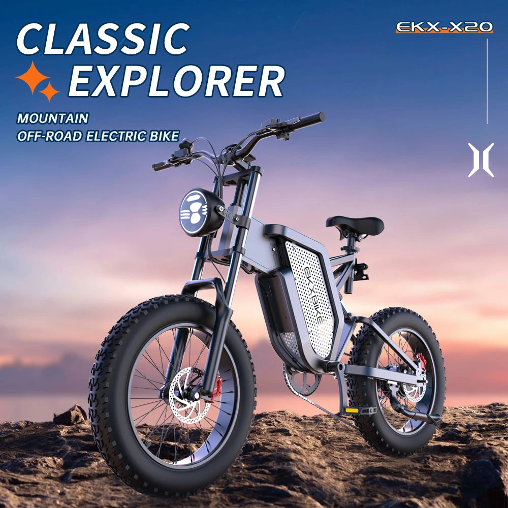EKX X20 Electric Mountain Bike 48V 35Ah Battery 20 Inch Mens Ebike