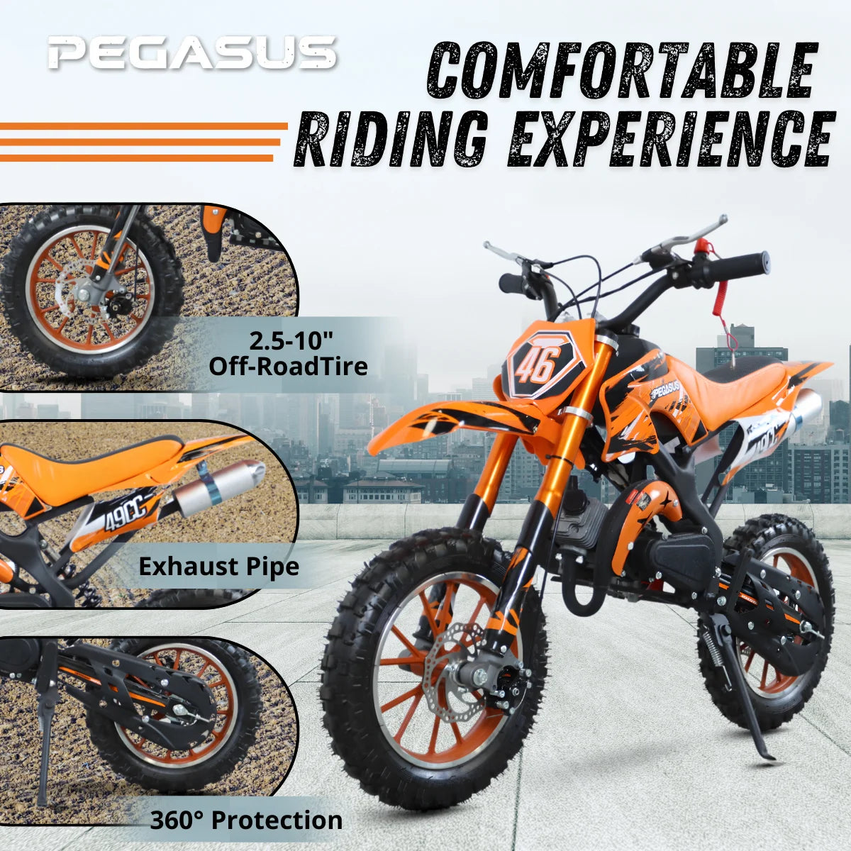 Powerful 49cc Two Stroke Crosscycle Dirt Bike For Adults And Kids
