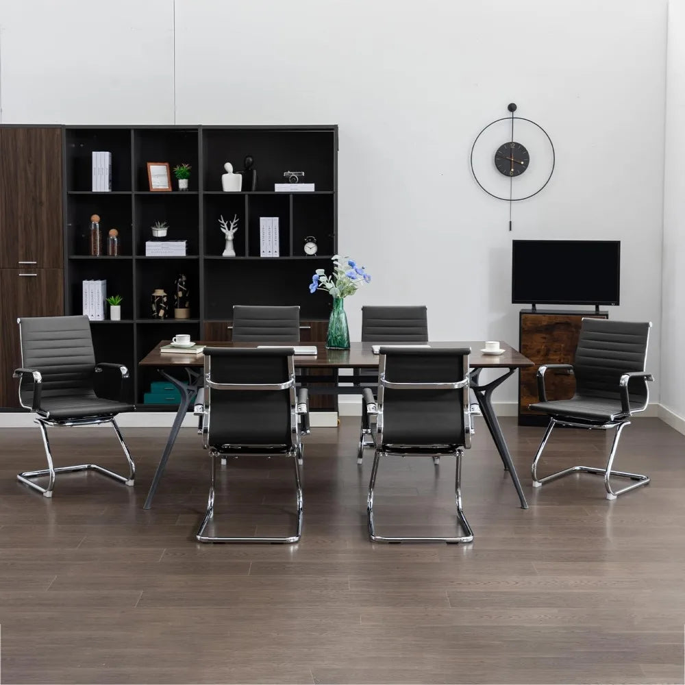 Modern Leather Office Chair Set Of 2 For Reception Rooms