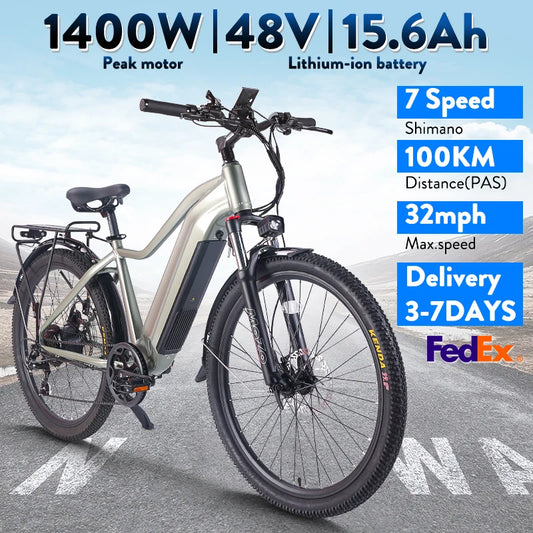 Alwaybike 27 Point 5 Inch Electric Mountain Bike With Hidden Battery 1400W