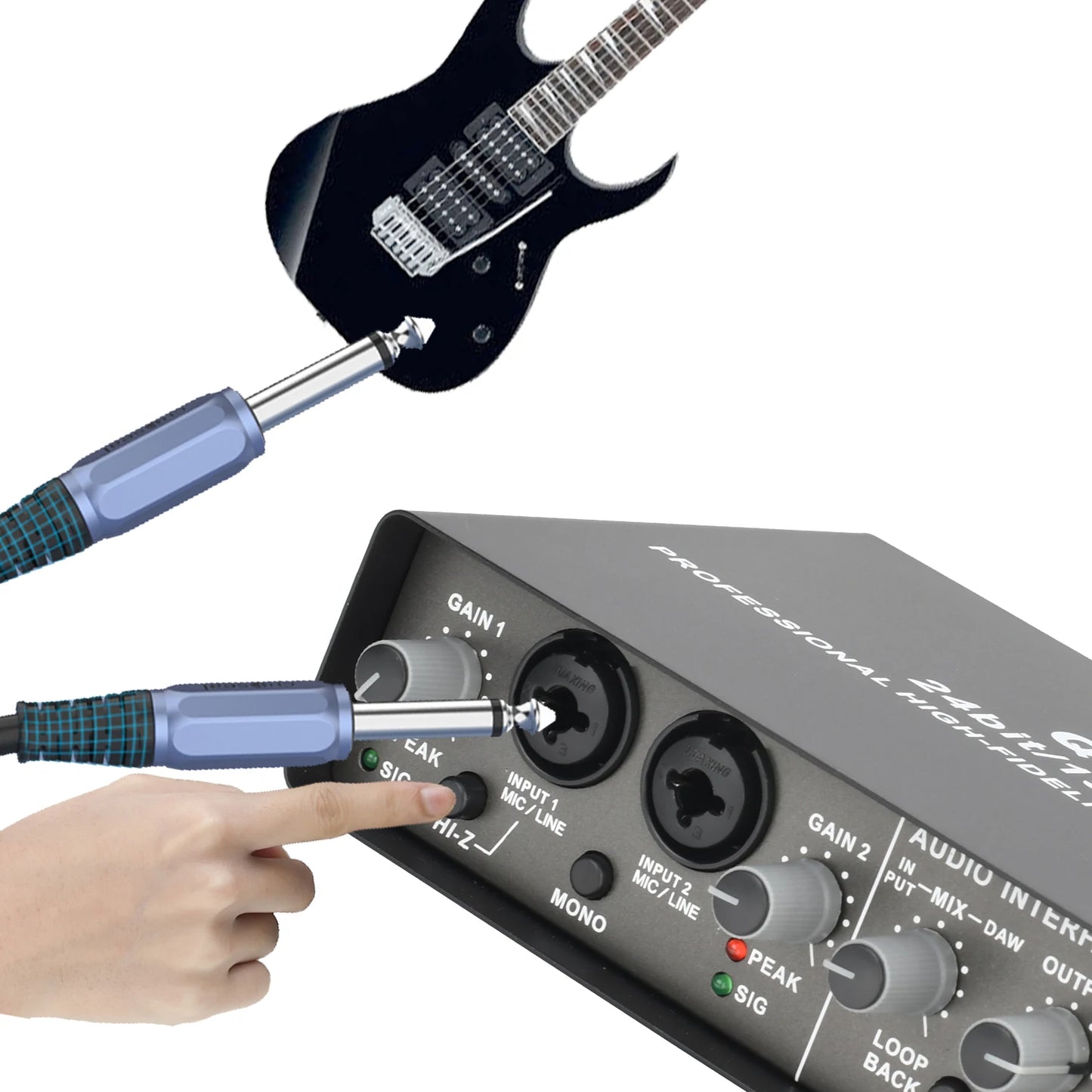 TEYUN Q24 24bit Audio Interface for Guitar and Studio Use